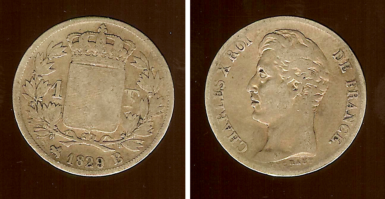 1 francs Charles X 1829B aVF